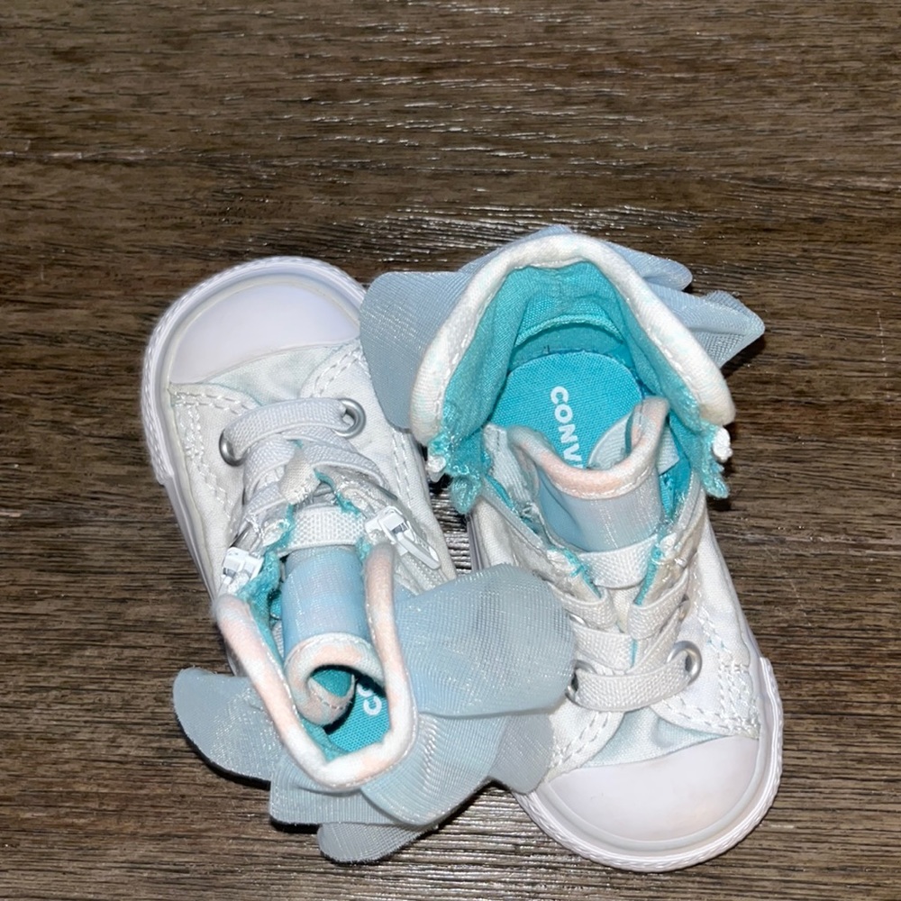 COPY - Converse baby girls high tops w/ side zippers and adorable blue tulle ru…